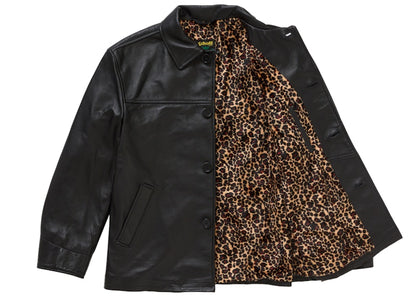 Supreme Schott Leather Car Coat (SS25) Black