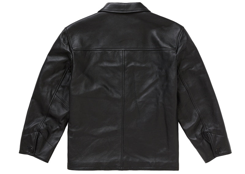 Supreme Schott Leather Car Coat (SS25) Black