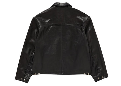 Supreme Schott Leather Racer Jacket (FW24) Black