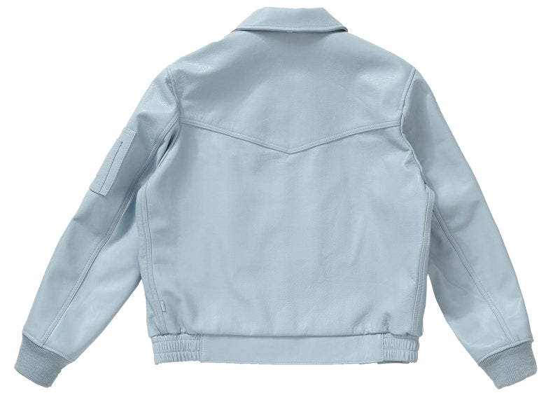 Supreme Schott Leather Tanker Jacket Light Blue