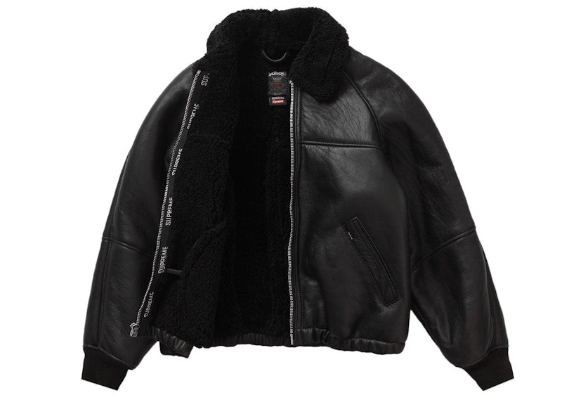 Supreme Schott Shearling Bomber Jacket Black