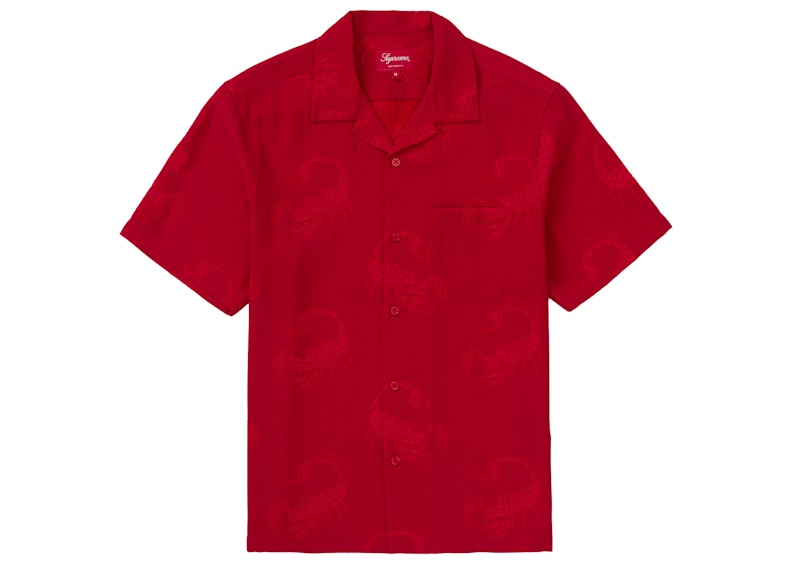 Supreme Scorpion Jacquard S/S Shirt Red