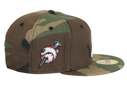 Supreme Screw Ball S Logo New Era 59Fifty Fitted Hat Woodland Camo