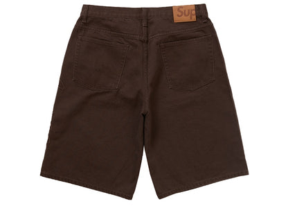 Supreme Script Baggy Denim Short Brown