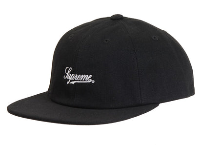 Supreme Script Logo 6-Panel Cap (SS24) Black