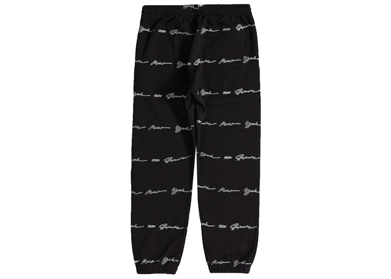 Supreme Script Stripe Sweatpant Black