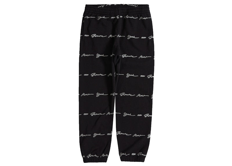 Supreme Script Stripe Sweatpant Black