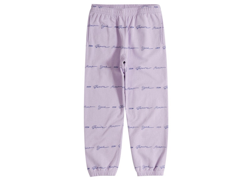 Supreme Script Stripe Sweatpant Pale Purple