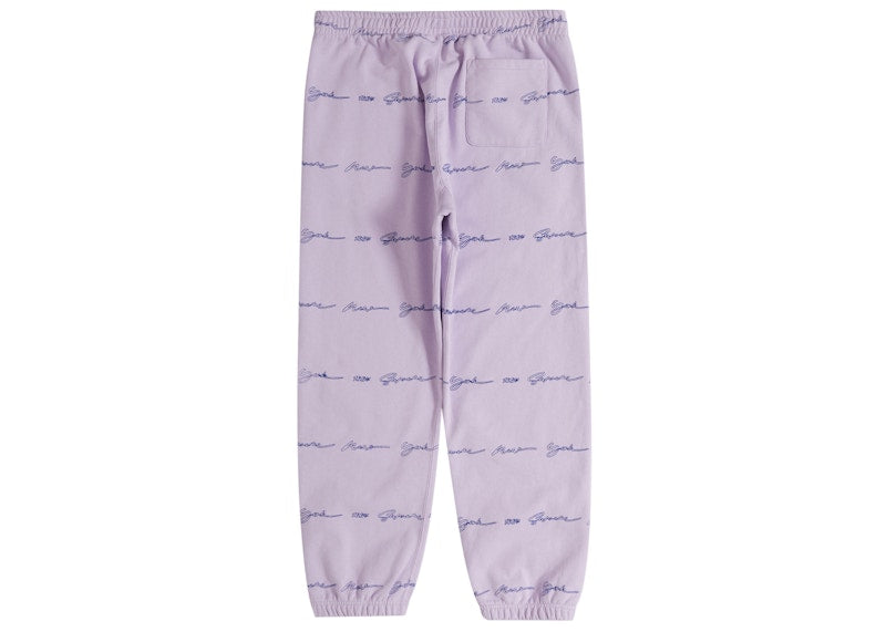 Supreme Script Stripe Sweatpant Pale Purple