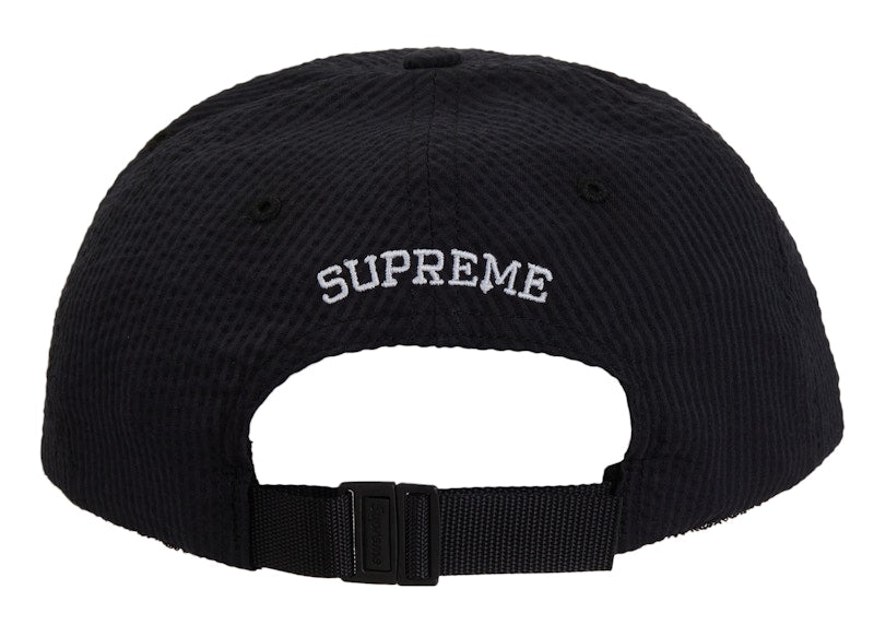 Supreme Seersucker S Logo 6-Panel Black