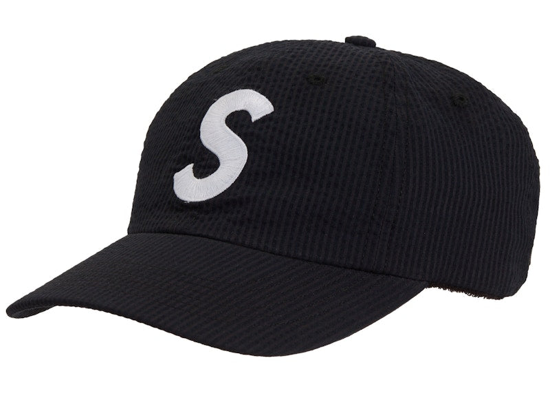 Supreme Seersucker S Logo 6-Panel Black