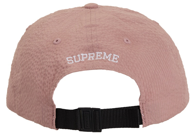 Supreme Seersucker S Logo 6-Panel Pink