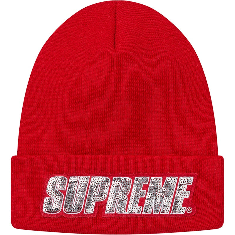 Supreme Sequin Beanie Red