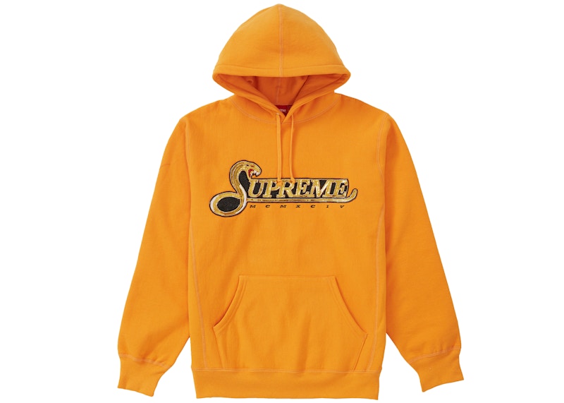 Supreme Sequin Viper Hooded Sweatshirt Tangerine