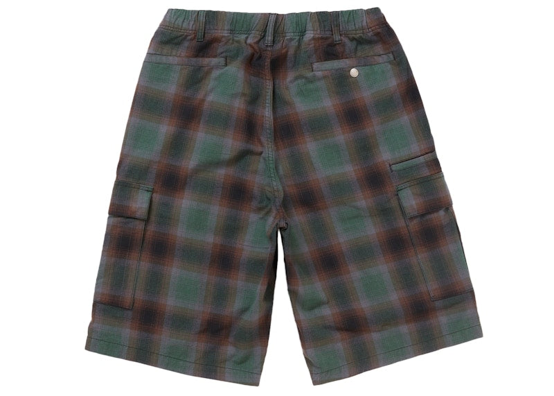 Supreme Shadow Plaid Cargo Short Green