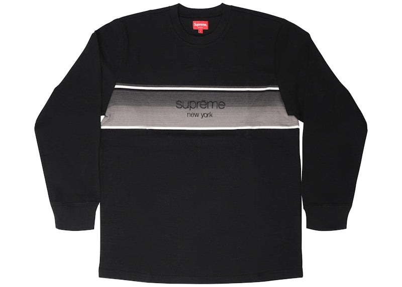 Supreme Shadow Stripe LS Top Black