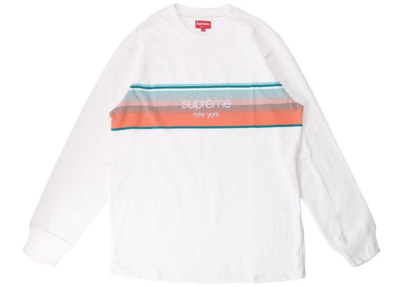 Supreme Shadow Stripe LS Top White