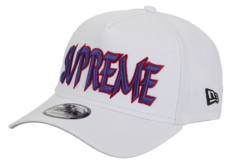 Supreme Sharp Spellout Adjustable New Era Cap White