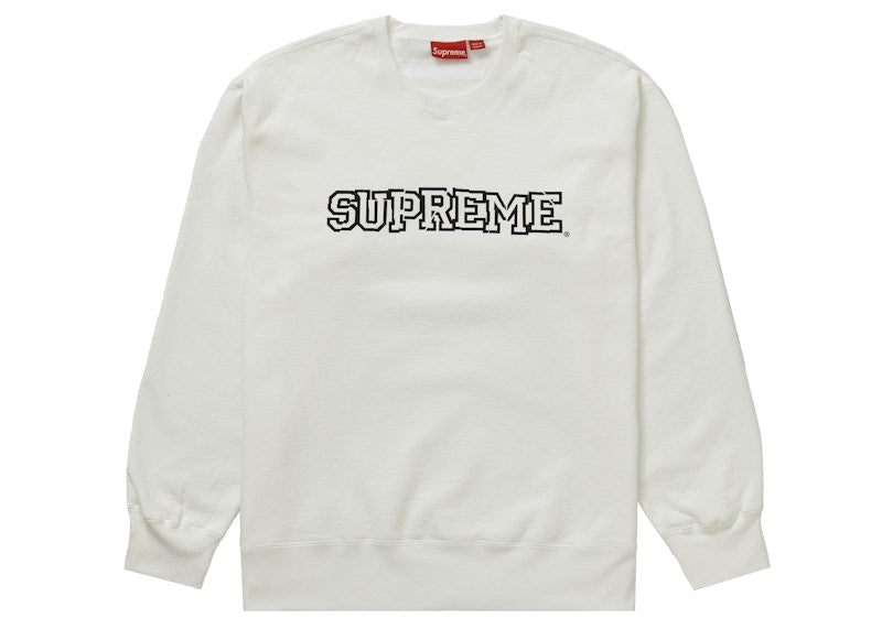 Supreme Shattered Logo Crewneck White