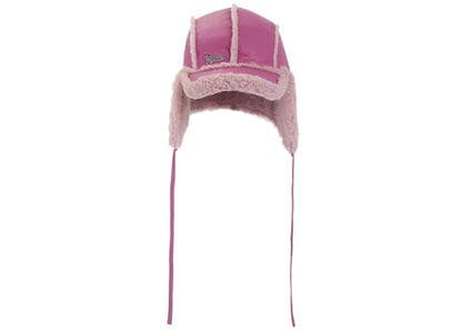 Supreme Shearling Lined Earflap Cap Pink