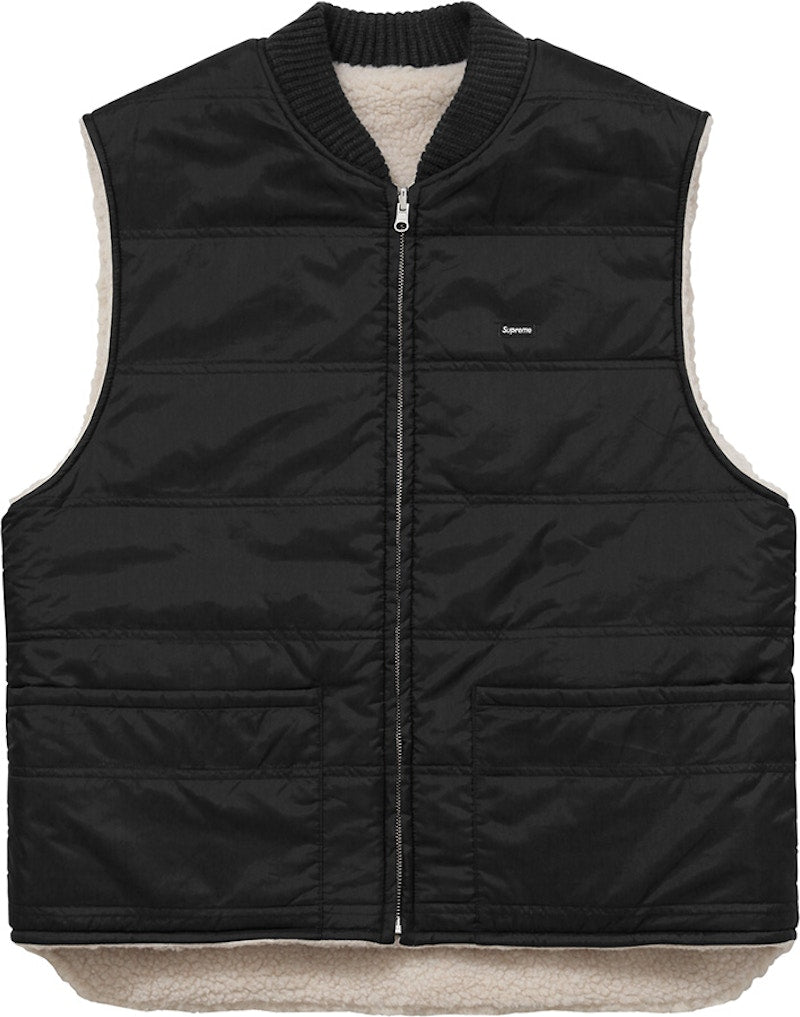Supreme Sherpa Fleece Reversible Work Vest Black