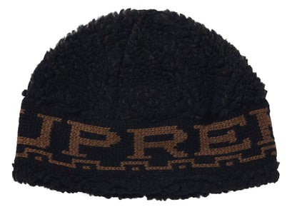 Supreme Sherpa Logo Beanie Black