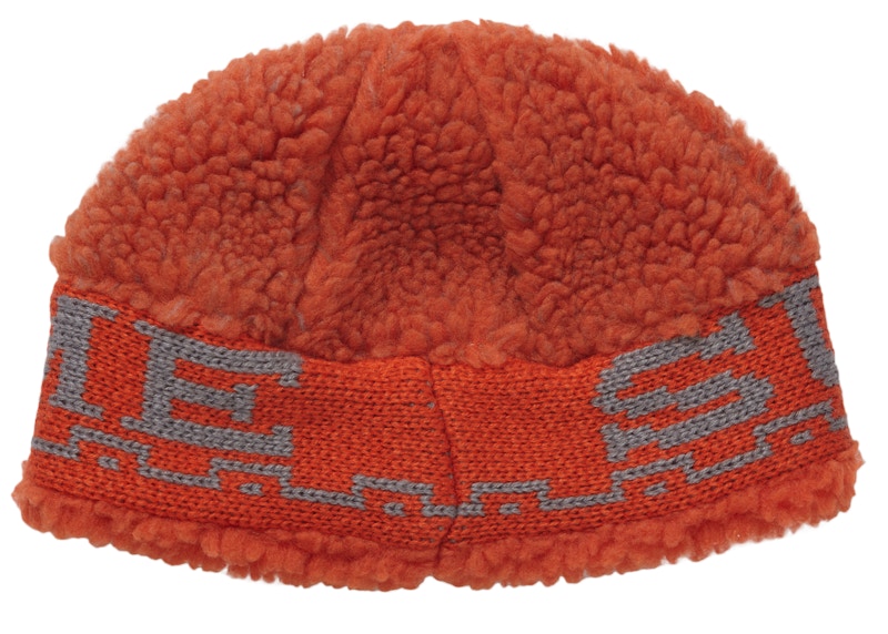 Supreme Sherpa Logo Beanie Burnt Orange