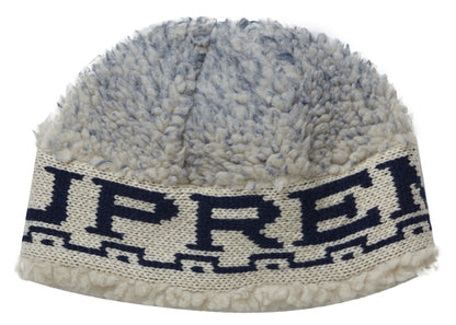 Supreme Sherpa Logo Beanie Natural