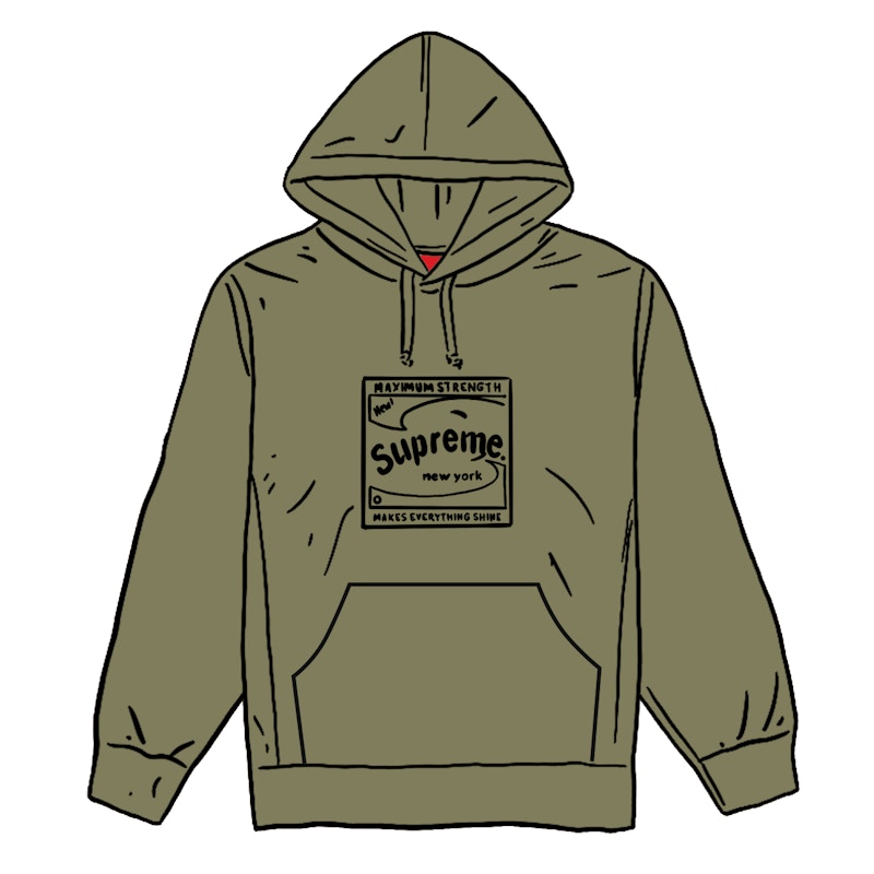 Supreme Shine Hooded Sweatshirt Light Olive
