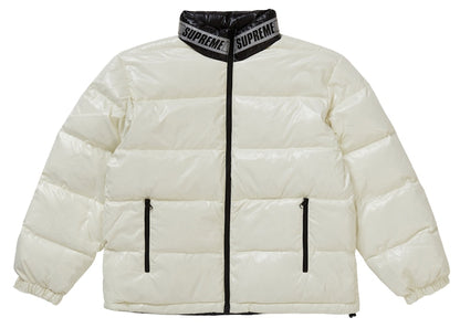 Supreme Shiny Reversible Puffy Jacket White