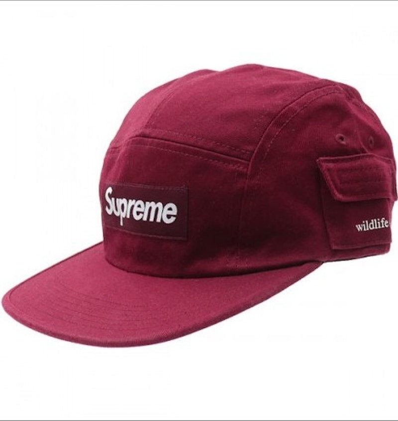 Supreme Side Pocket Camp Cap Burgundy