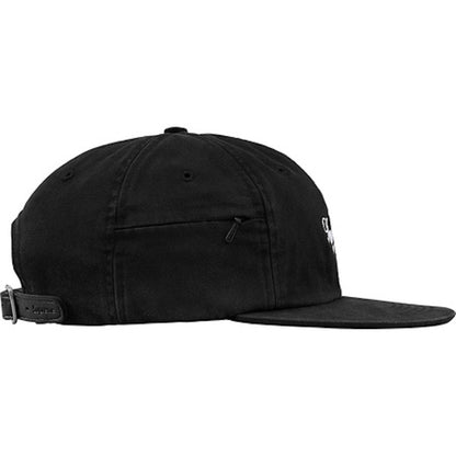 Supreme Side Pocket Script Logo 6-Panel Black