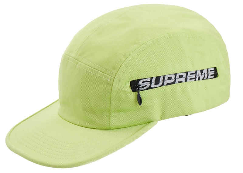 Supreme Side Zip Camp Cap (SS19) Light Neon Green