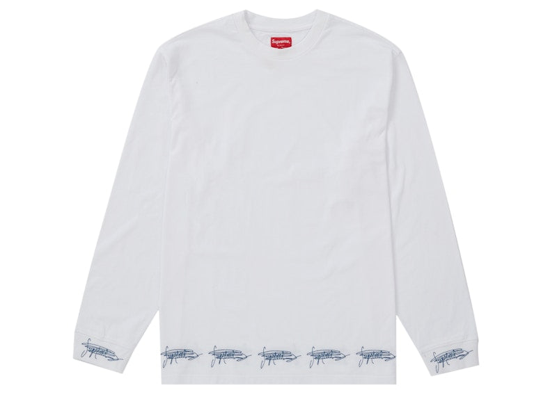 Supreme Signature L/S Top White