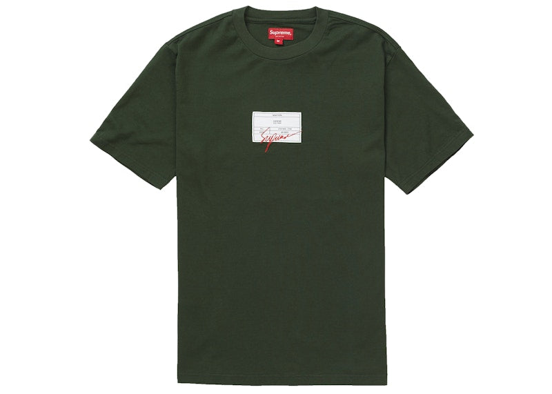 Supreme Signature Label S/S Top Olive