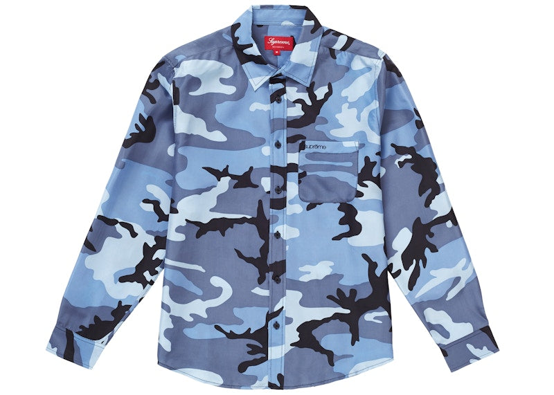 Supreme Silk Camo Shirt Blue Camo