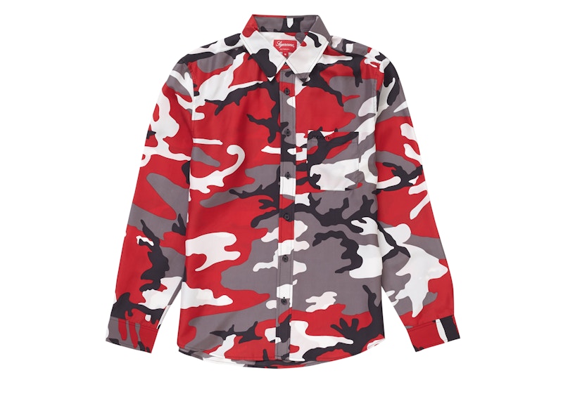 Supreme Silk Camo Shirt Red Camo