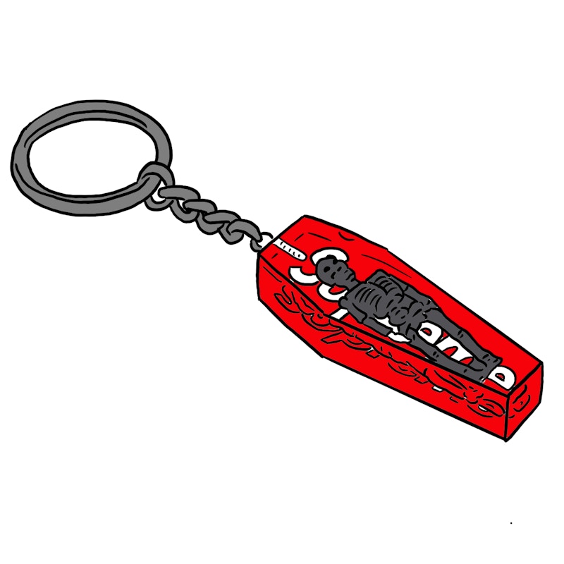 Supreme Skeleton Keychain Red