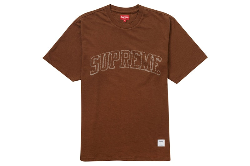 Supreme Sketch Embroidered S/S Top Brown