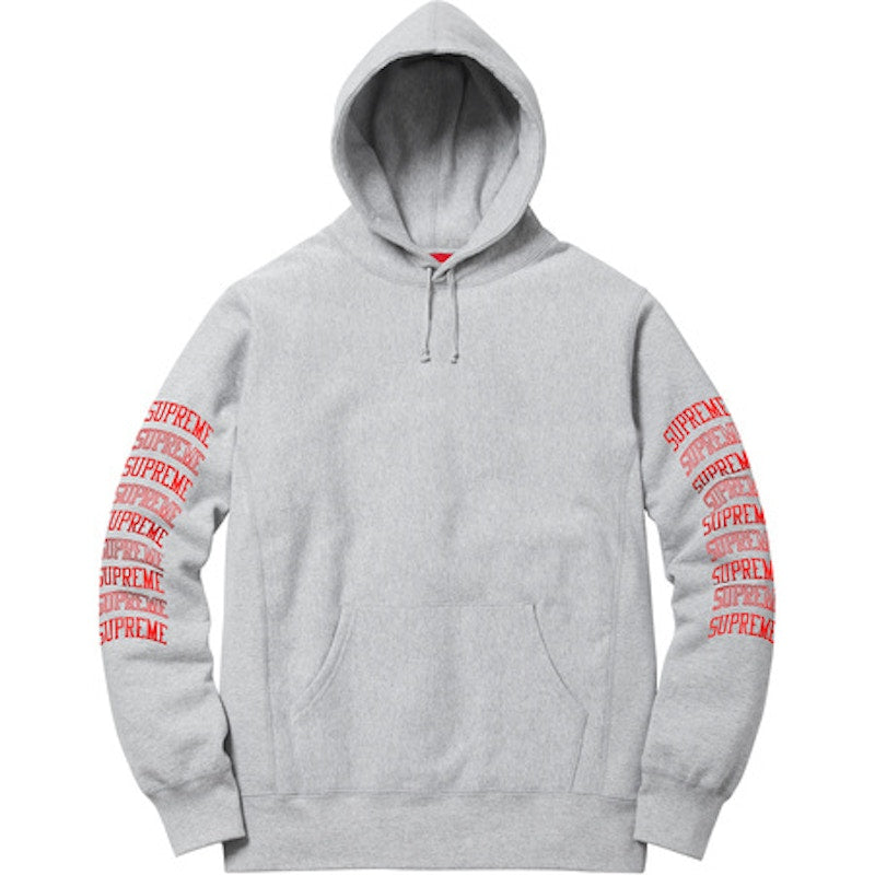 Supreme Sleeve Arc Hooded Sweatshirt Heather Grey