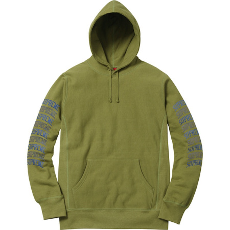 Supreme Sleeve Arc Hooded Sweatshirt Moss
