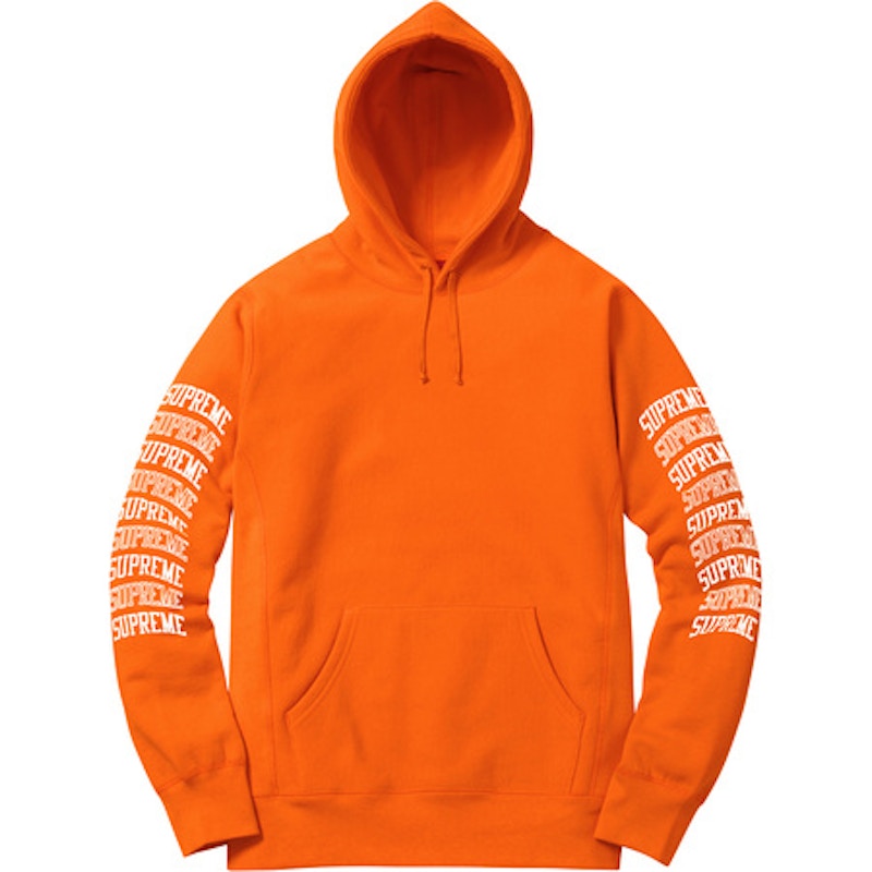 Supreme Sleeve Arc Hooded Sweatshirt Orange