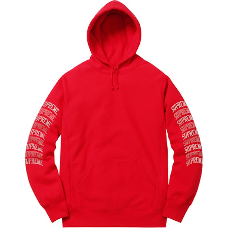 Supreme Sleeve Arc Hooded Sweatshirt Red