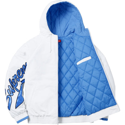 Supreme Sleeve Script Sideline Jacket White