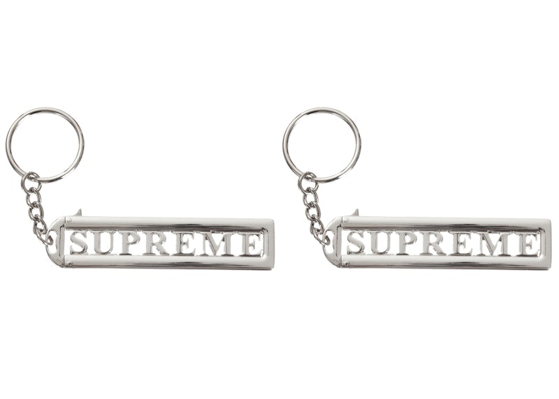Supreme Slide Keychain (Set of 2) Silver