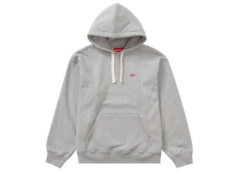 Supreme Small Box Drawcord Hooded Sweatshirt Heather Grey