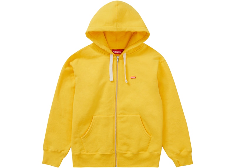 Supreme Small Box Drawcord Zip Up Hooded Sweatshirt Yellow