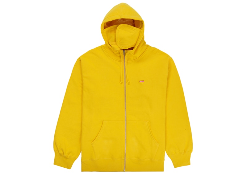 Supreme Small Box Facemask Zip Up Hooded Sweatshirt (FW21) Yellow