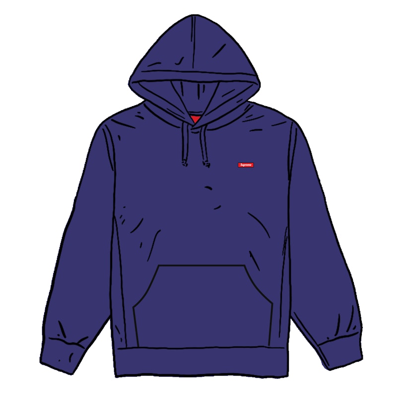 Supreme Small Box Hooded Sweatshirt Washed Navy