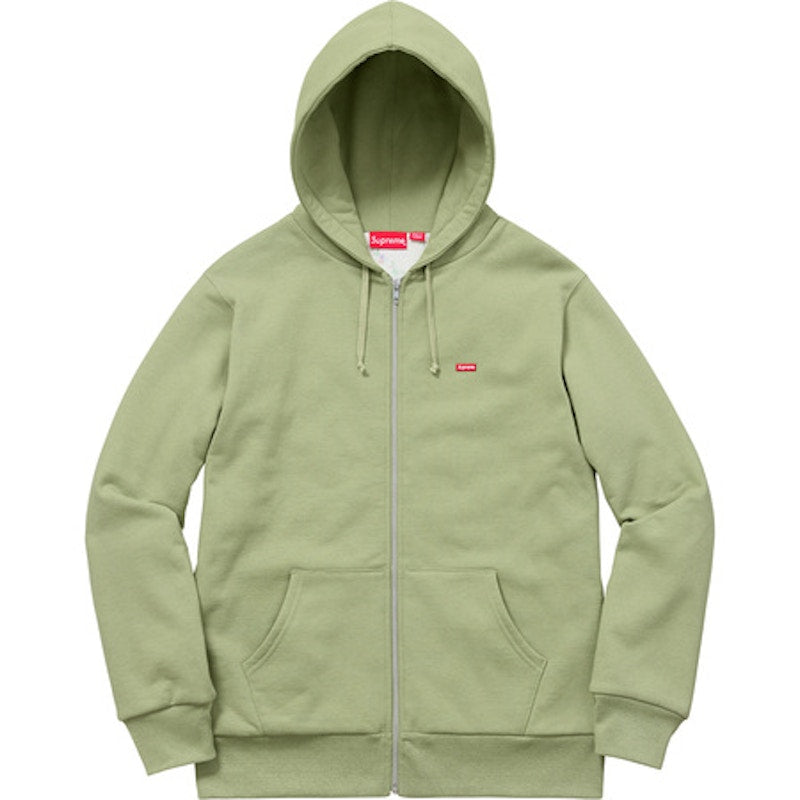 Supreme Small Box Thermal Zip Up Hoodie Sage